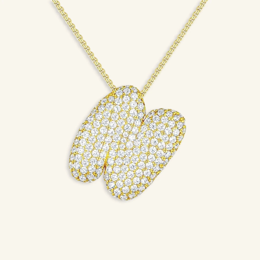 Bubble Letter Initial Necklace - Luzy Jewels