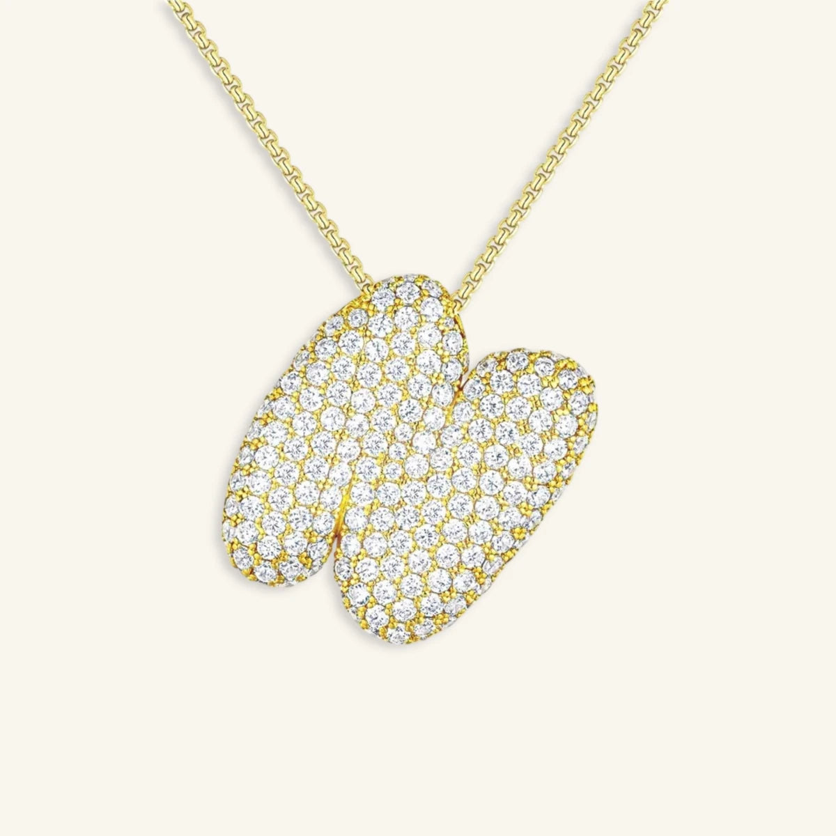 Bubble Letter Initial Necklace - Luzy Jewels