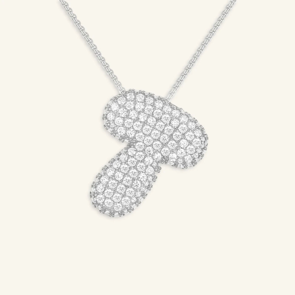 Bubble Letter Initial Necklace - Luzy Jewels