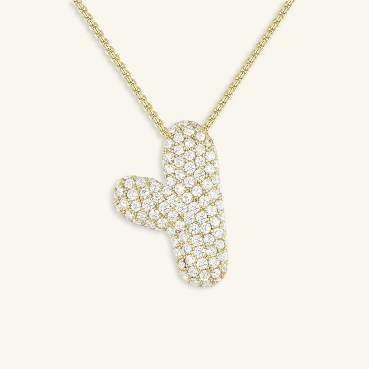 Bubble Letter Initial Necklace - Luzy Jewels