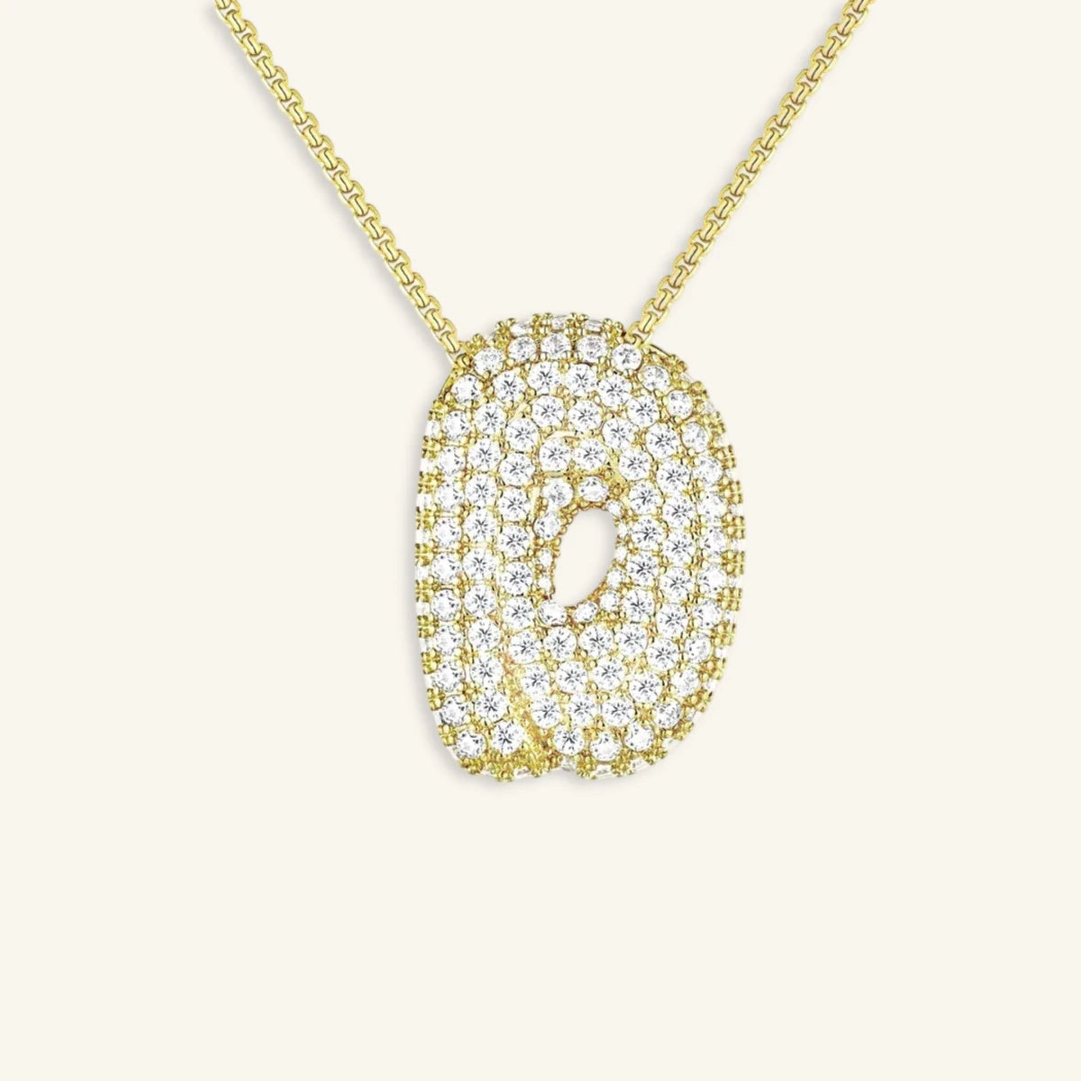 Bubble Letter Initial Necklace - Luzy Jewels