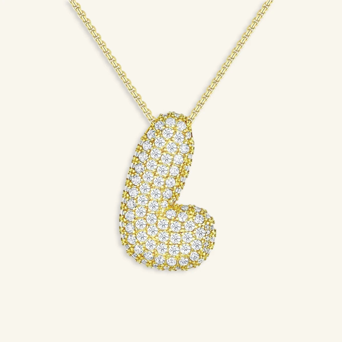 Bubble Letter Initial Necklace - Luzy Jewels