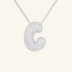 Bubble Letter Initial Necklace - Luzy Jewels
