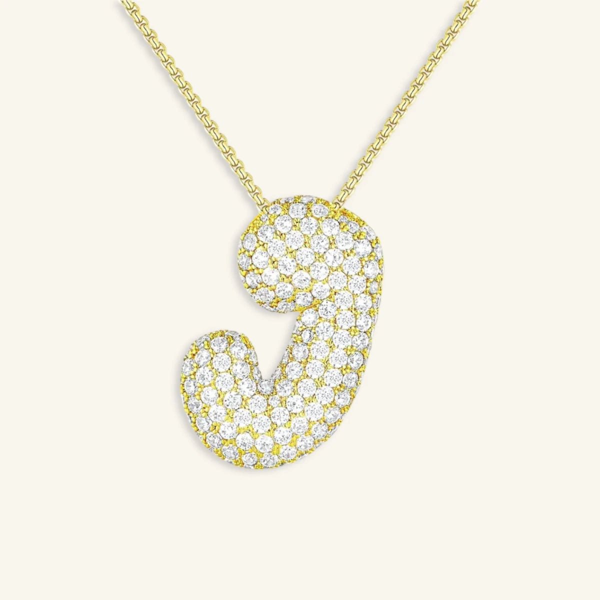 Bubble Letter Initial Necklace - Luzy Jewels