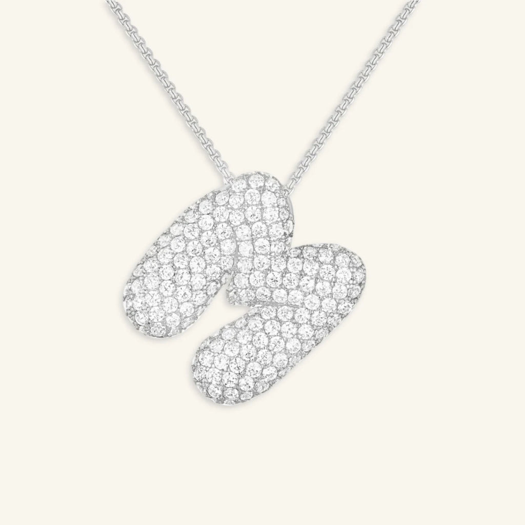 Bubble Letter Initial Necklace - Luzy Jewels