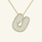 Bubble Letter Initial Necklace - Luzy Jewels