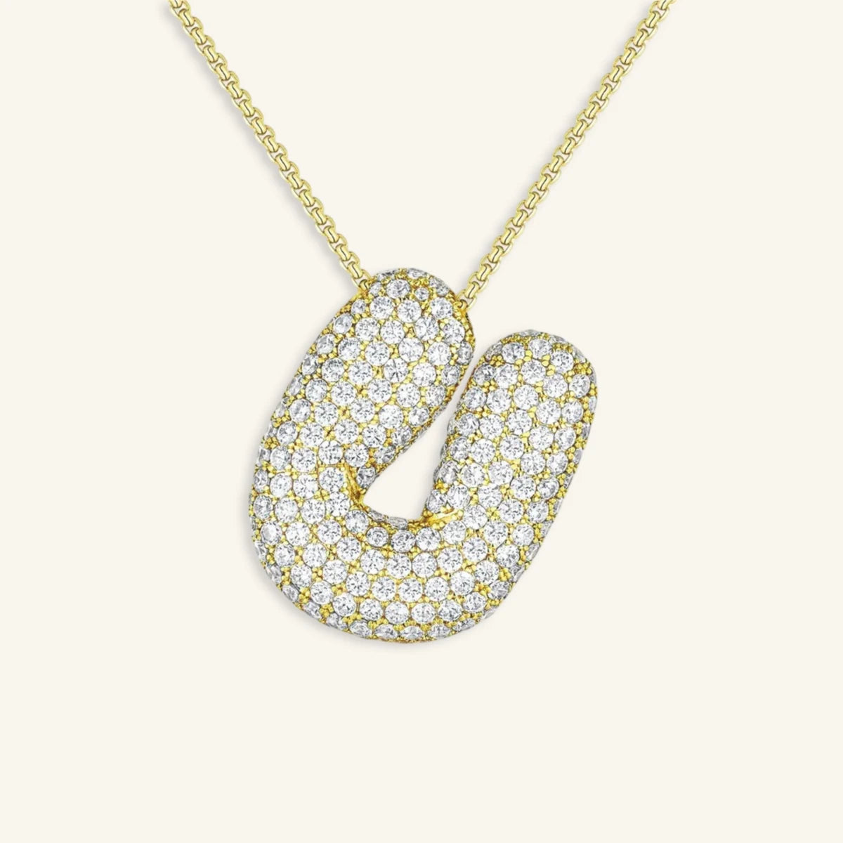 Bubble Letter Initial Necklace - Luzy Jewels