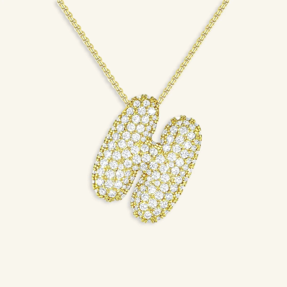 Bubble Letter Initial Necklace - Luzy Jewels