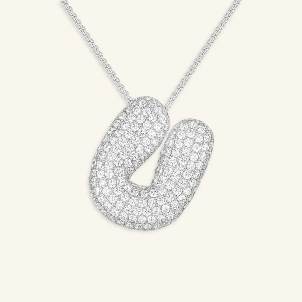 Bubble Letter Initial Necklace - Luzy Jewels