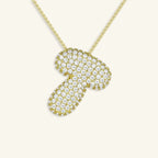 Bubble Letter Initial Necklace - Luzy Jewels