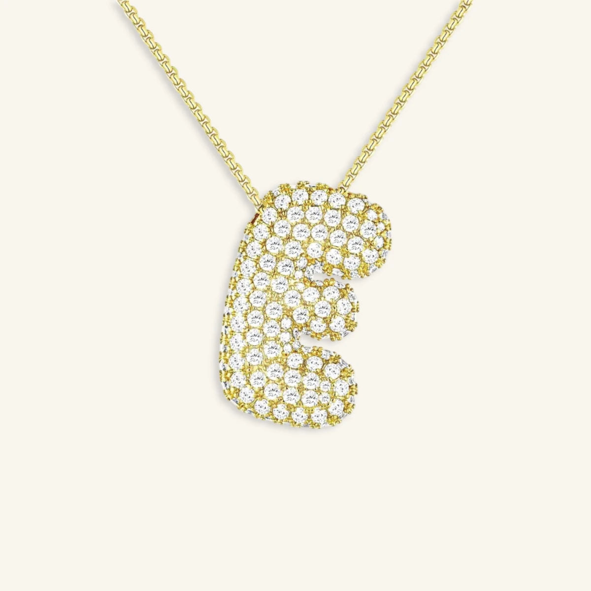 Bubble Letter Initial Necklace - Luzy Jewels