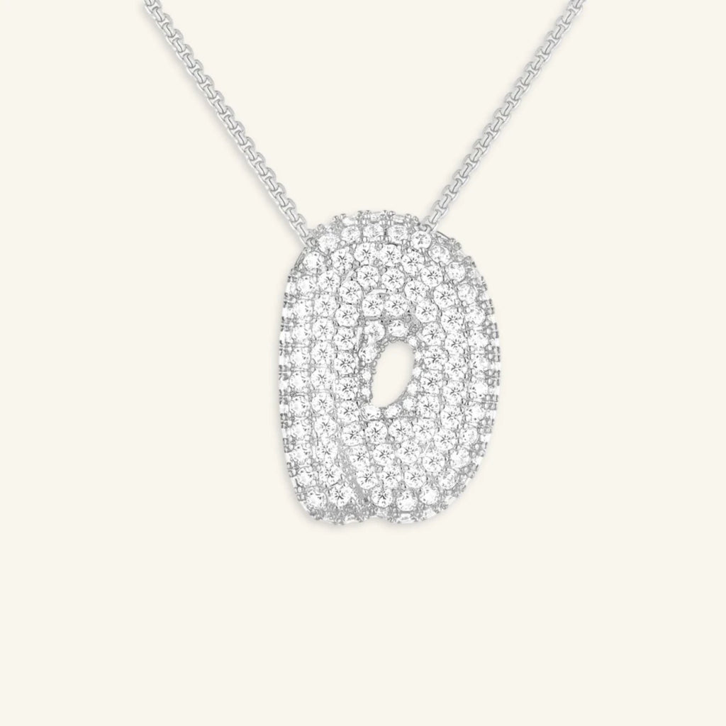 Bubble Letter Initial Necklace - Luzy Jewels