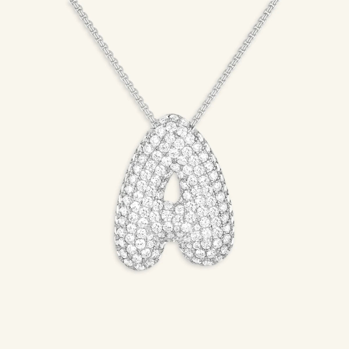 Bubble Letter Initial Necklace - Luzy Jewels