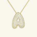 Bubble Letter Initial Necklace - Luzy Jewels