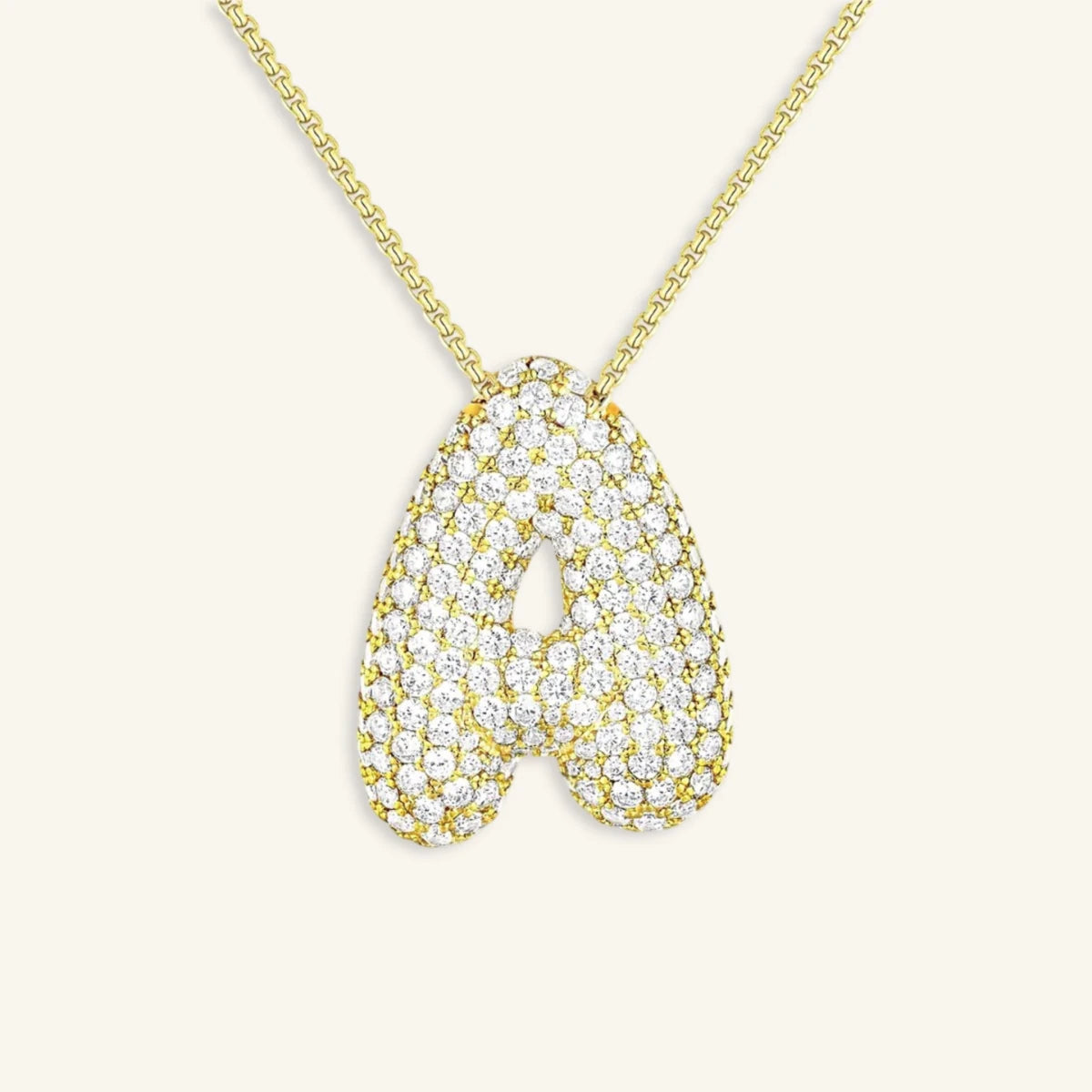 Bubble Letter Initial Necklace - Luzy Jewels