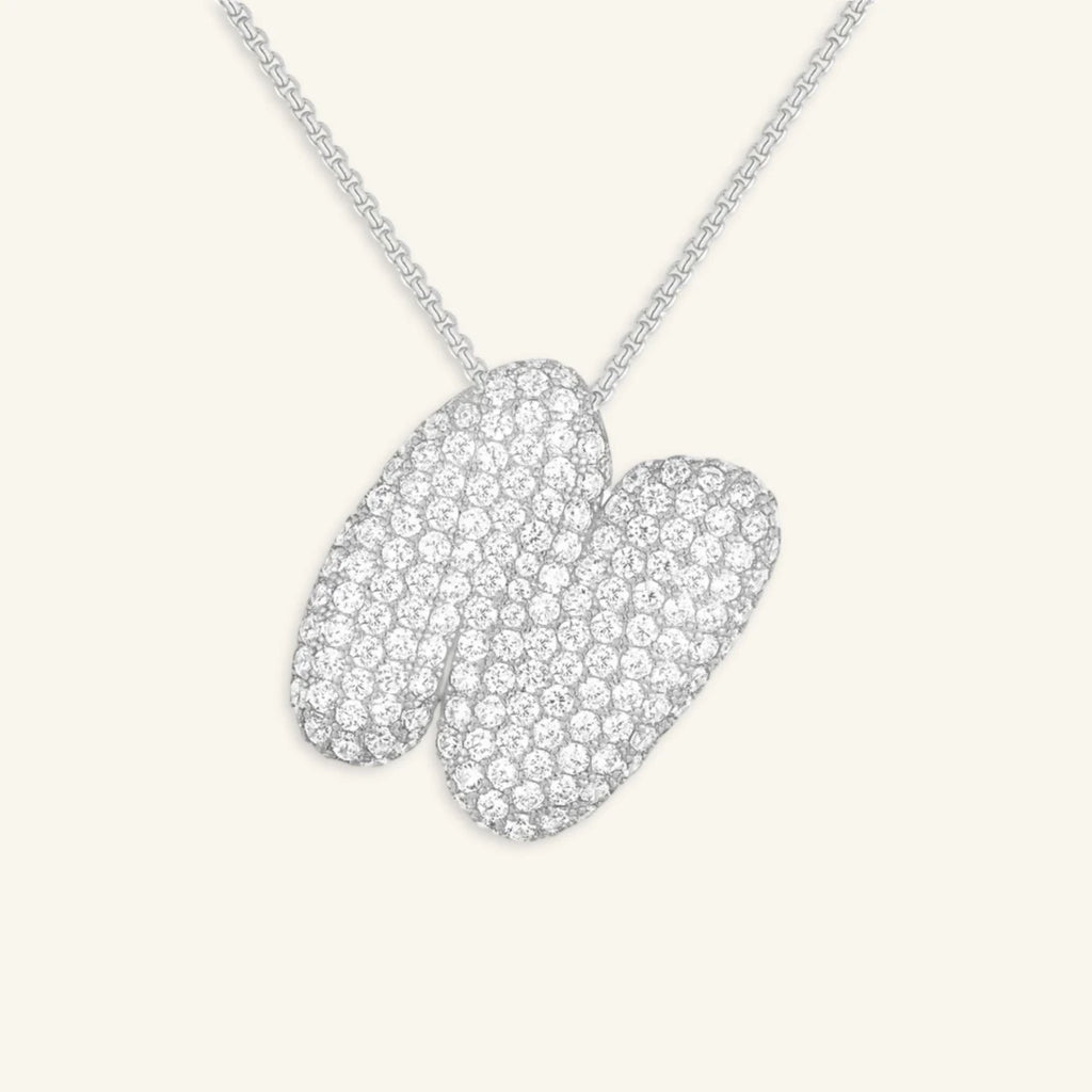 Bubble Letter Initial Necklace - Luzy Jewels