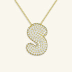 Bubble Letter Initial Necklace - Luzy Jewels