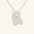Bubble Letter Initial Necklace - Luzy Jewels