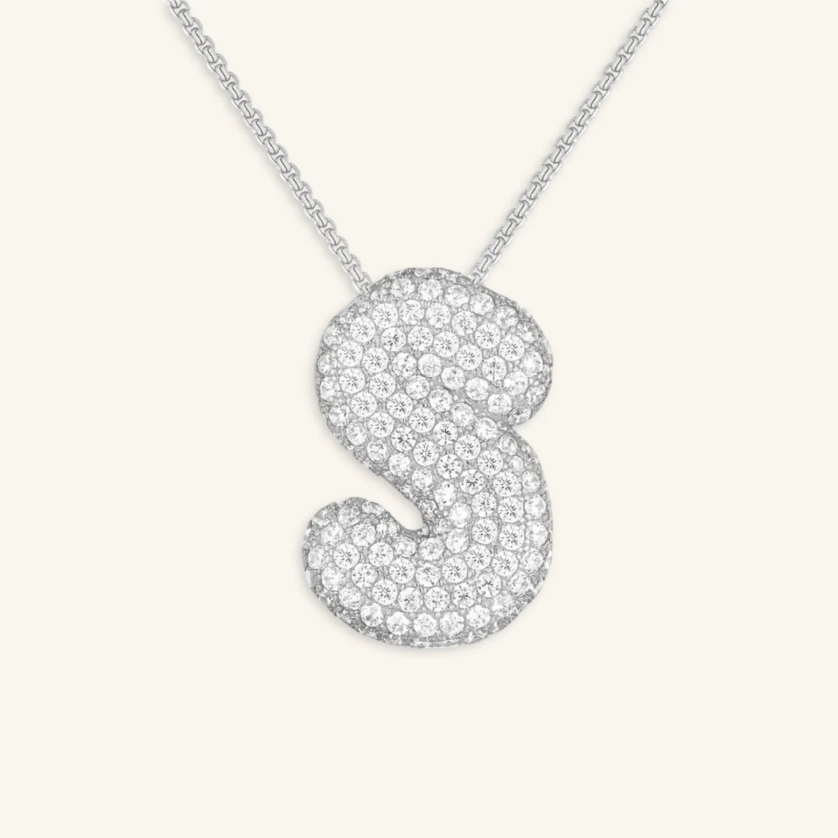 Bubble Letter Initial Necklace - Luzy Jewels