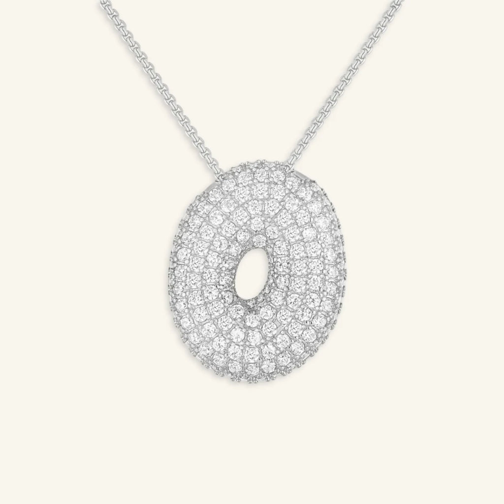 Bubble Letter Initial Necklace - Luzy Jewels
