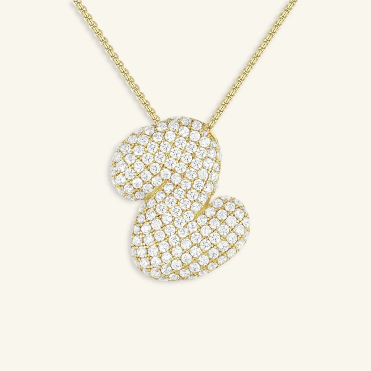 Bubble Letter Initial Necklace - Luzy Jewels