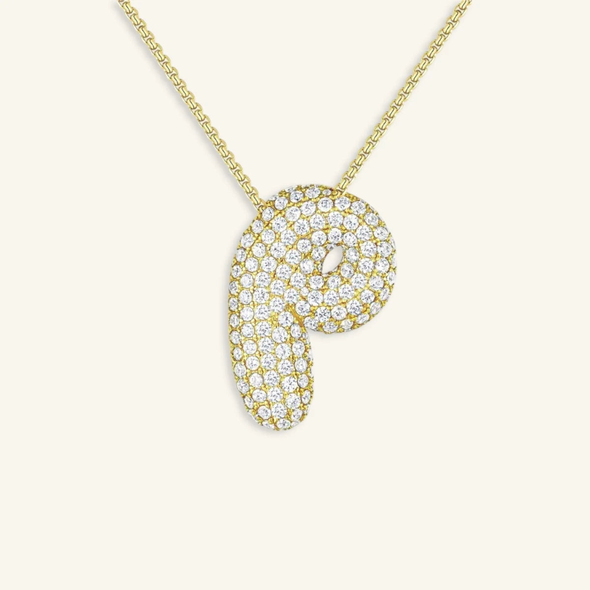 Bubble Letter Initial Necklace - Luzy Jewels