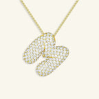 Bubble Letter Initial Necklace - Luzy Jewels