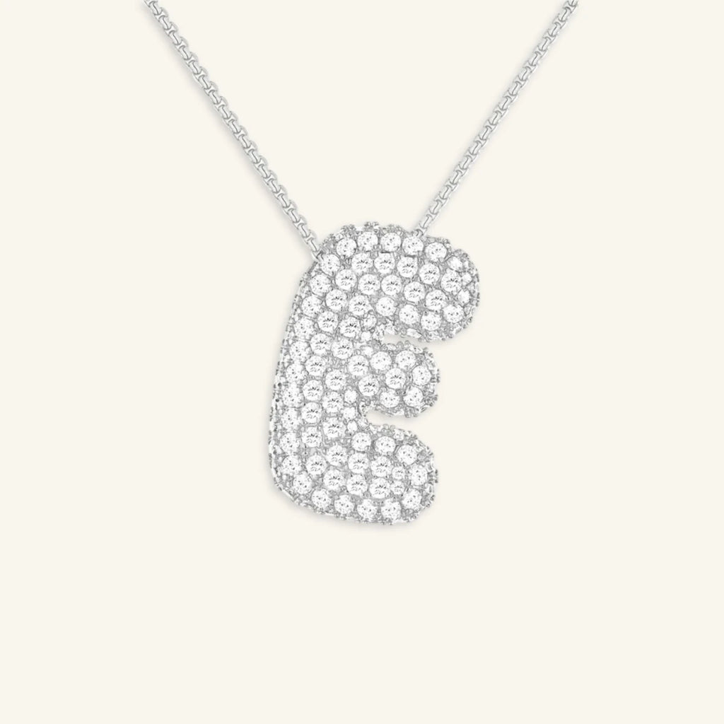 Bubble Letter Initial Necklace - Luzy Jewels