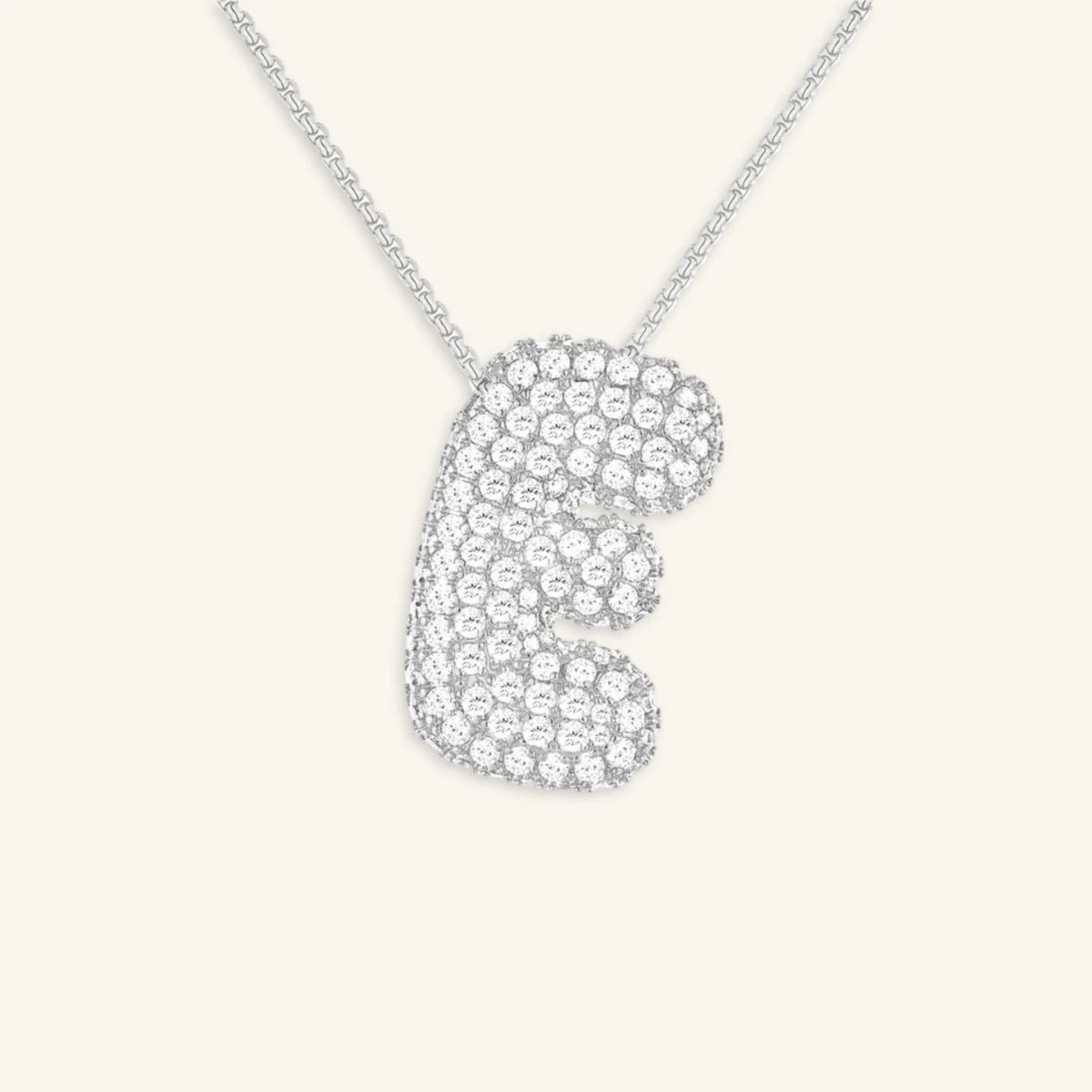 Bubble Letter Initial Necklace - Luzy Jewels