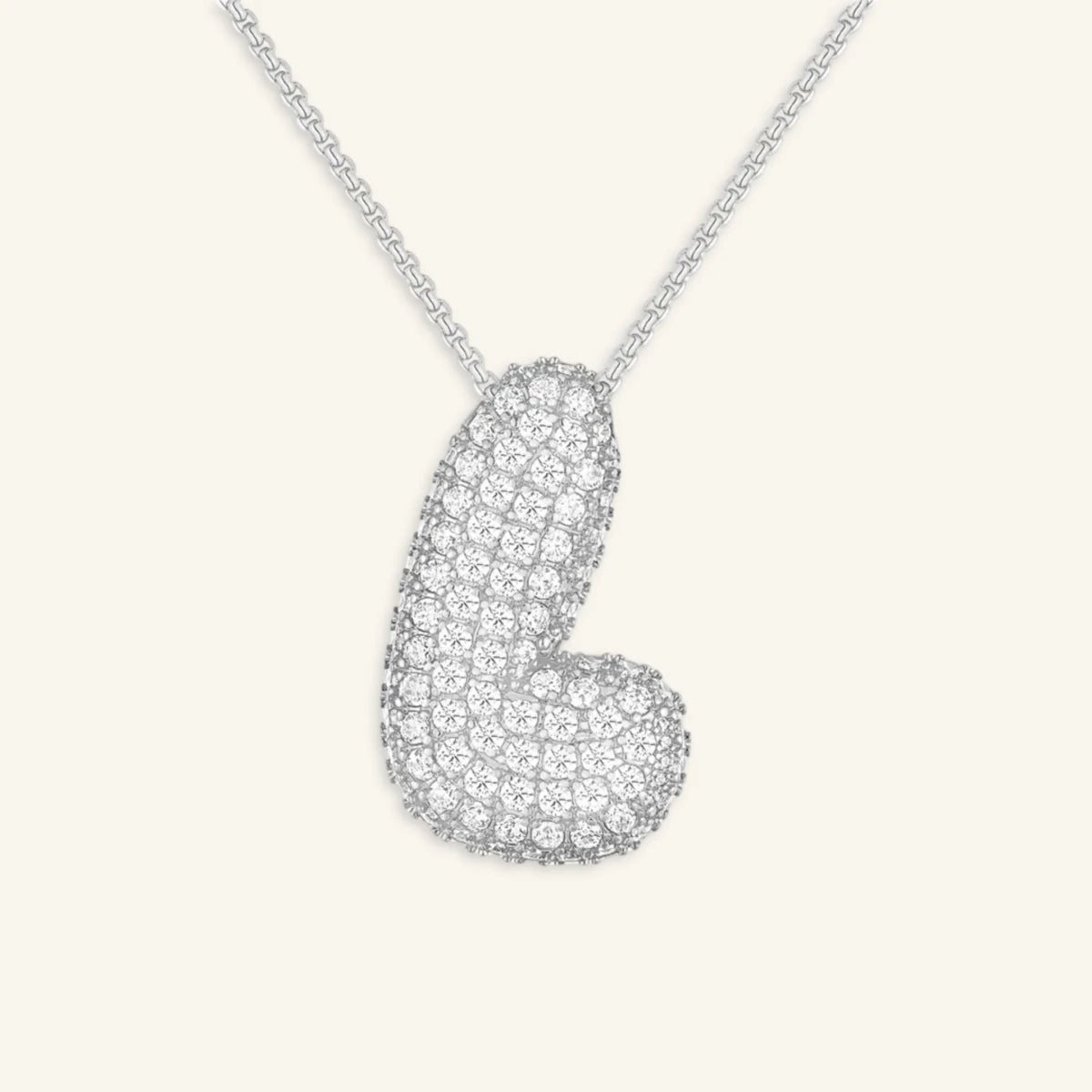 Bubble Letter Initial Necklace - Luzy Jewels