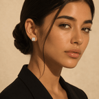 Cala Square Solitaire Stud Earrings - Luzy Jewels