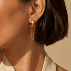 Calista Double-Curve Chain Hoops - Luzy Jewels
