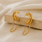 Calista Double-Curve Chain Hoops - Luzy Jewels