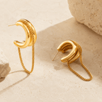 Calista Double-Curve Chain Hoops - Luzy Jewels