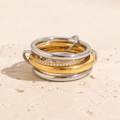 Calista Interlaced Mixed-Metal Ring Stack - Luzy Jewels