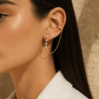 Calista Pavé Chain Ear Cuff - Luzy Jewels