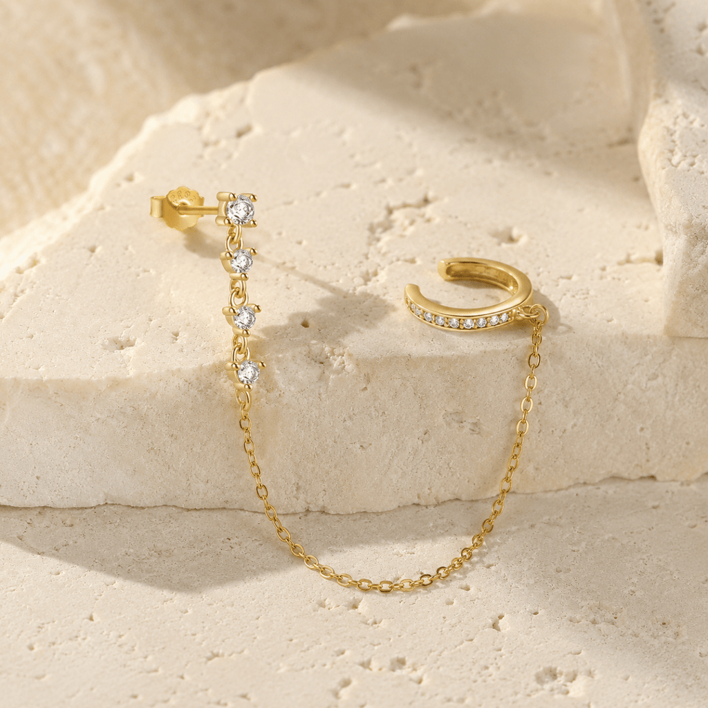 Calista Pavé Chain Ear Cuff - Luzy Jewels