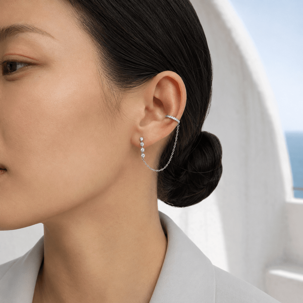 Calista Pavé Chain Ear Cuff - Luzy Jewels