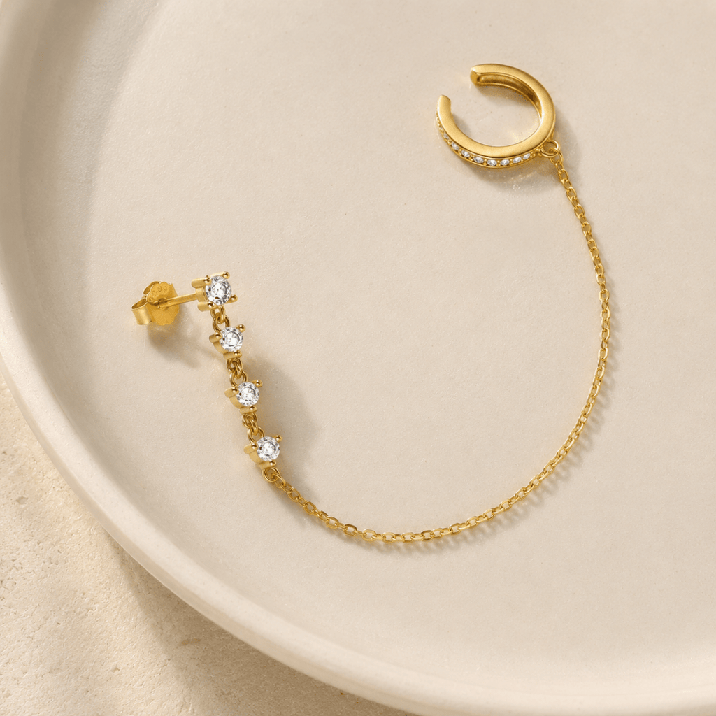 Calista Pavé Chain Ear Cuff - Luzy Jewels