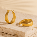 Calista Sculpted Ribbon Hoop Earrings - Luzy Jewels