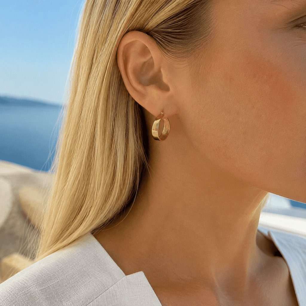 Calista Sculpted Ribbon Hoop Earrings - Luzy Jewels