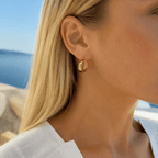 Calista Sculpted Ribbon Hoop Earrings - Luzy Jewels
