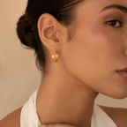 Calista Sculpted Ribbon Hoop Earrings - Luzy Jewels