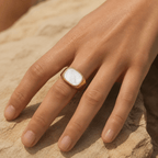 Calista Shell Signet Ring - Luzy Jewels
