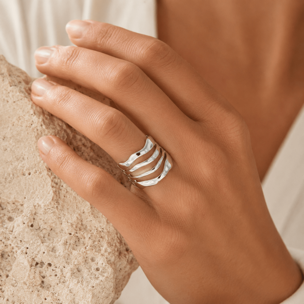 Calypso Four-Wave Open Ring - Luzy Jewels