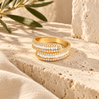 Candellia Baguette Bypass Ring - Luzy Jewels