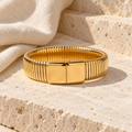Canelise Ribbed Panel Bracelet - Luzy Jewels