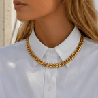 Carmela Bold Cuban Chain Necklace - Luzy Jewels