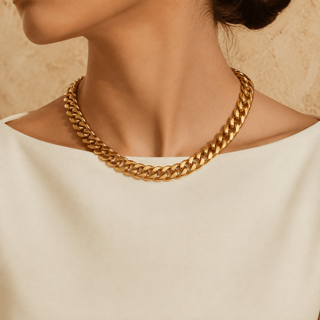 Carmela Bold Cuban Chain Necklace - Luzy Jewels