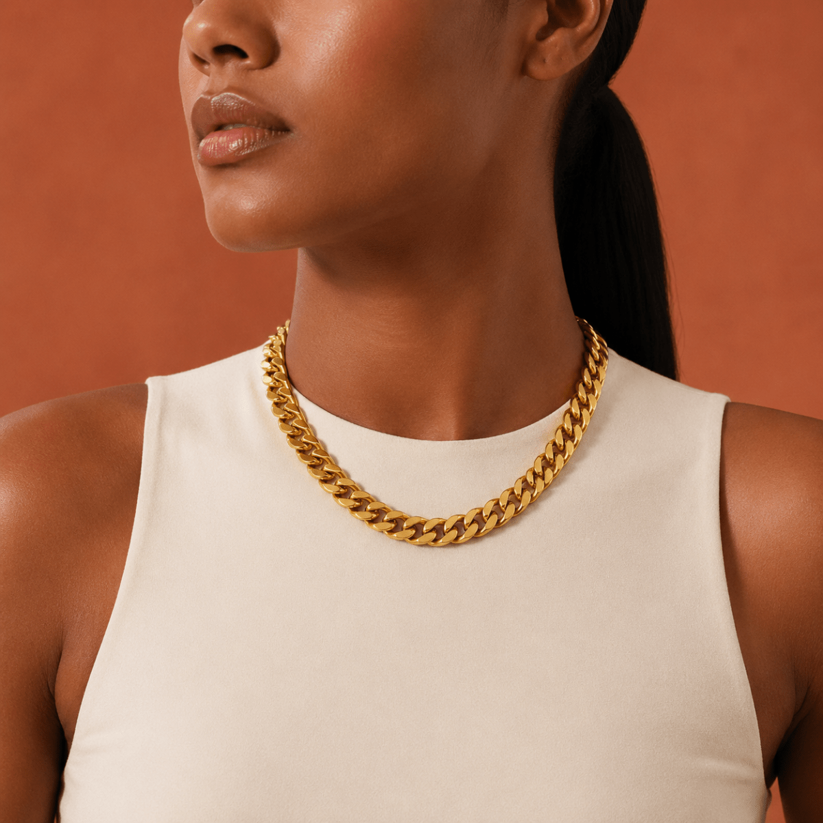Carmela Bold Cuban Chain Necklace - Luzy Jewels